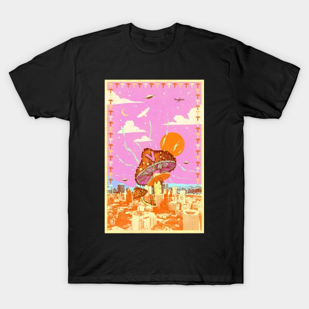 MUSHROOM CITY V T-Shirt by Showdeer